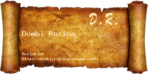 Dombi Rozina névjegykártya